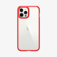 ACS01620 - iPhone 12 Pro Max Case Ultra Hybrid in red showing the back